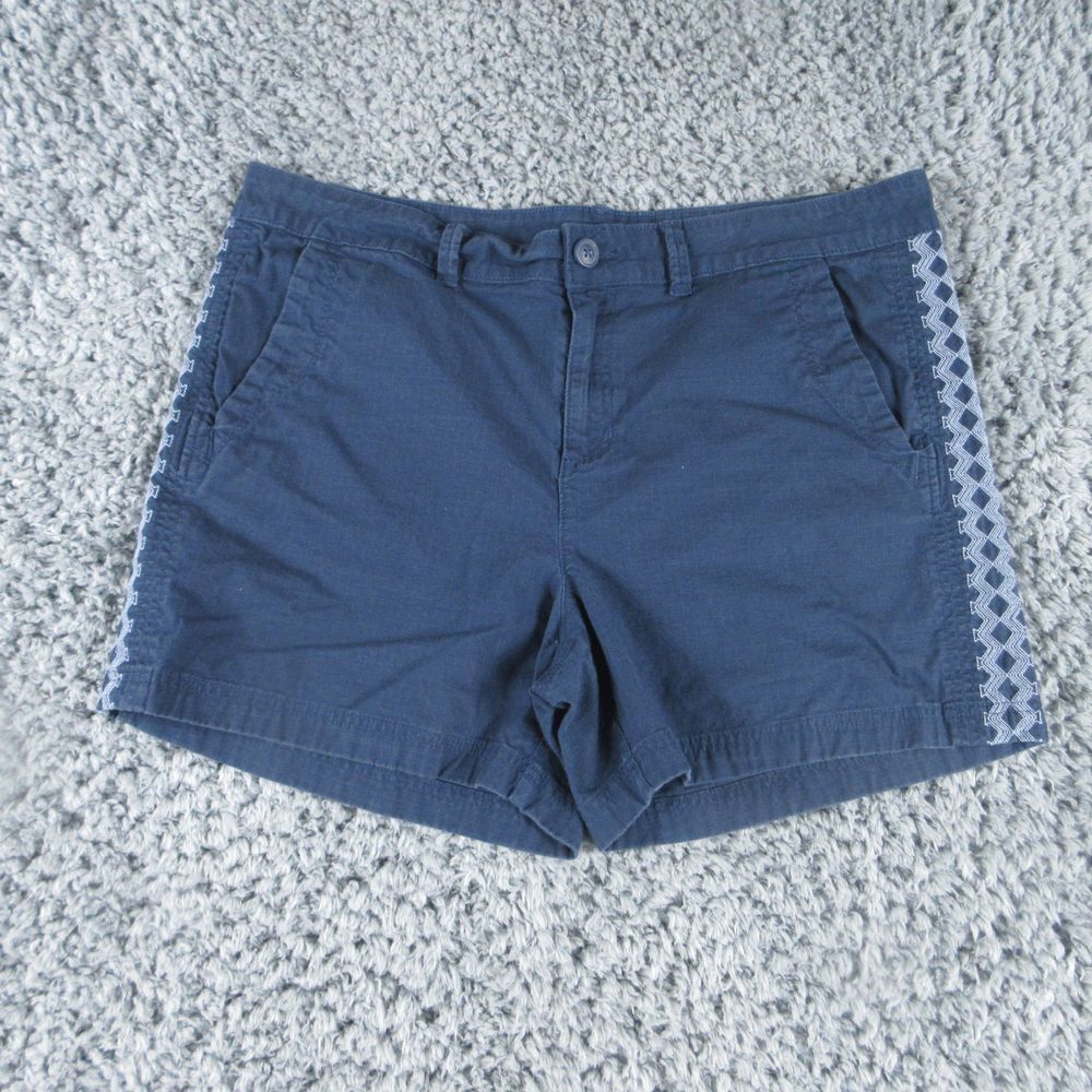 Eddie Bauer Shorts Womens 16 Blue Rip Stop Chino 38x5*